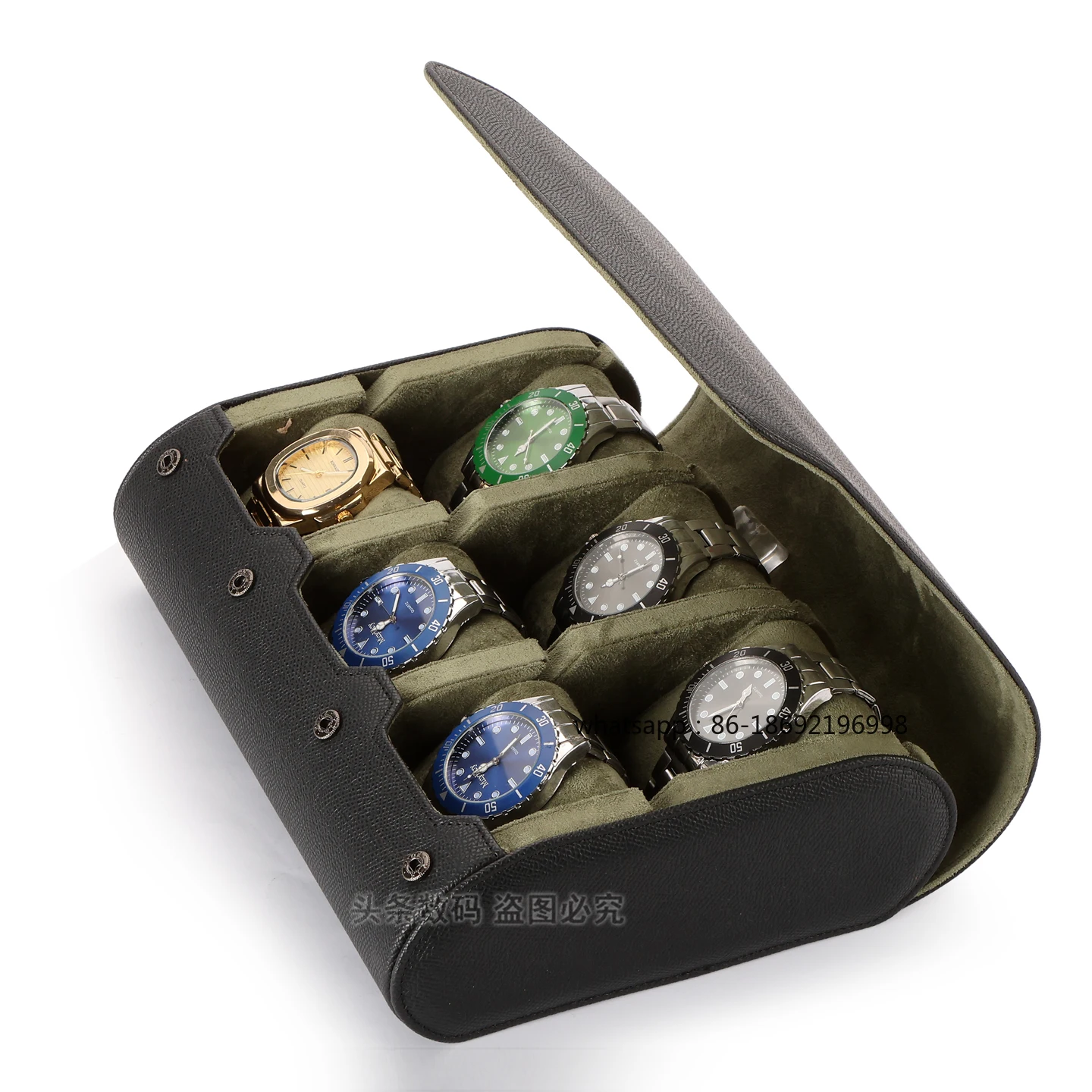 Watch Storage Box Portable High-end Leather Storage Bag Six-digit Travel Collection Box