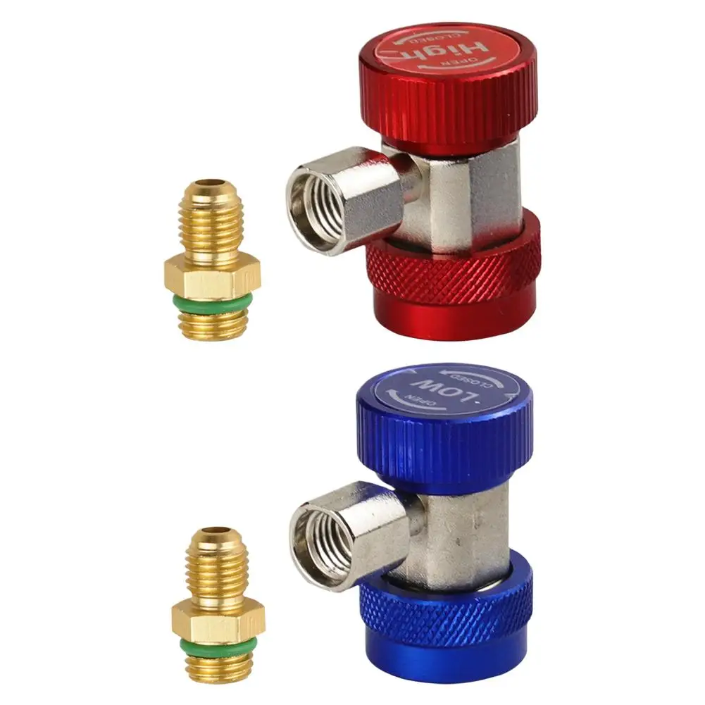 

Adjustable R134A Adapter Fitting 1/4 Inch SAE HVAC Refrigerant Dispenser Valve HP and LP Connectors for R134a Car AC System