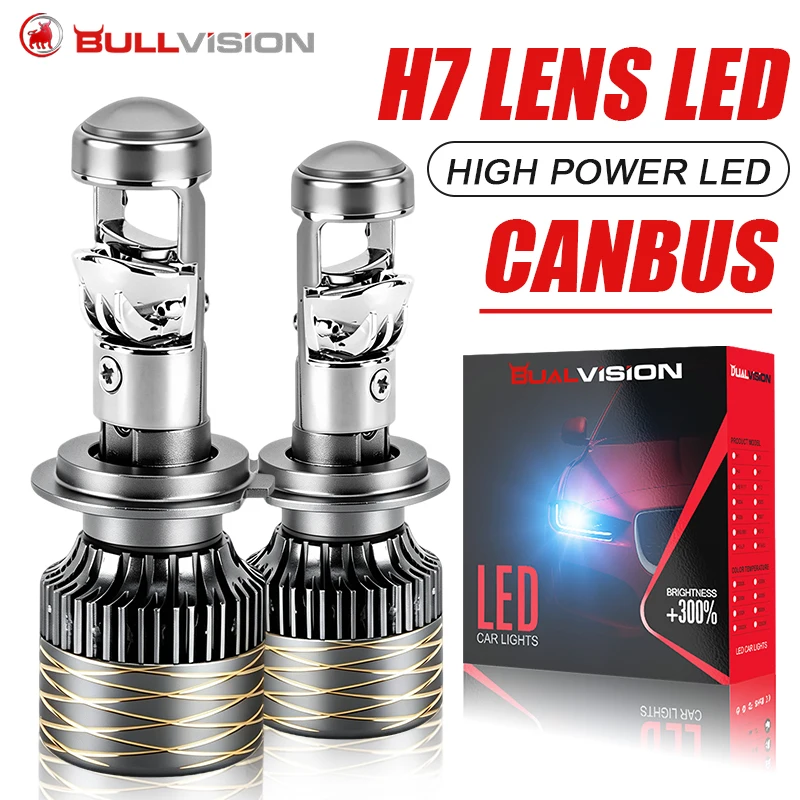 2PCS H7 H4 H11 Projector Lens Headlight H8 H9 9005 9006 HB3 HB4 Car Bulb 6000K Canbus Turbo High Power Mini Auto/Moto Fog Light