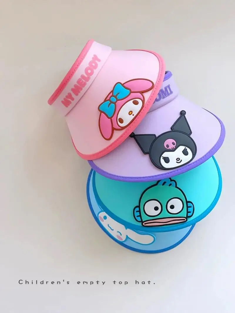 

Sanrio Cartoon Sun Hat Kuromi Hello Kitty Cinnamoroll Melody Empty Top Sun Hat Uv Resistant Children's Kawaii Sun Hat