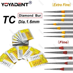 TC Type Fine/Extra Fine Dental Diamond Burs Dentistry Strawberries For High Speed Turbines Dentist Accessories 10Pcs/Pack