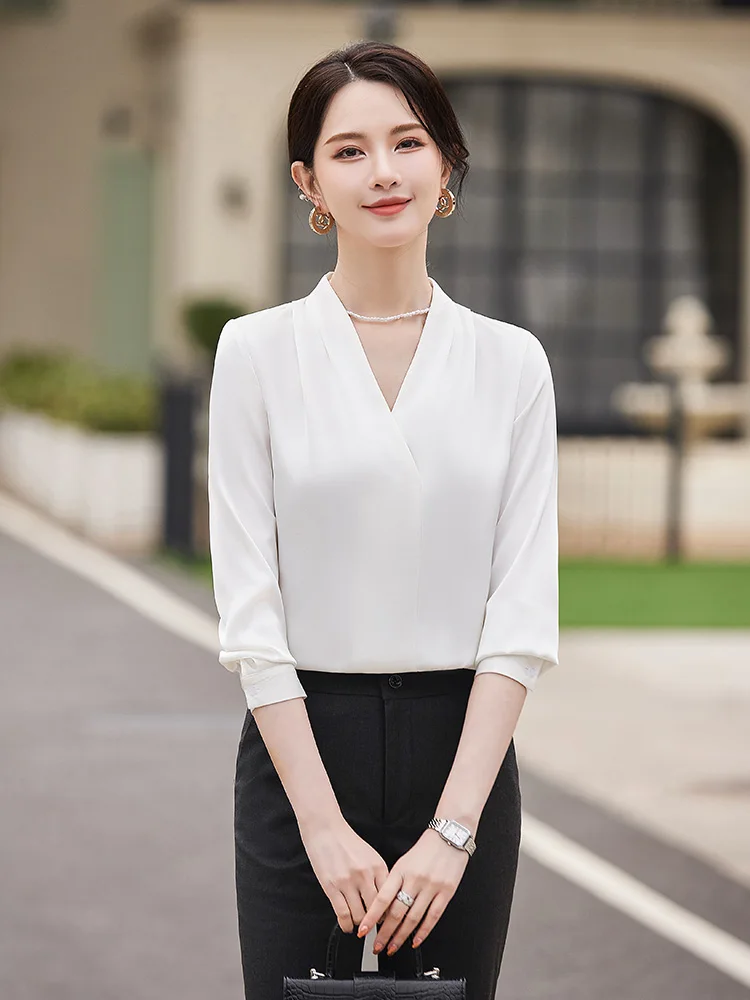 AIyssa-Camisa de manga larga para mujer, moda profesional, primavera y verano, alta calidad, ambiente sencillo, nueva