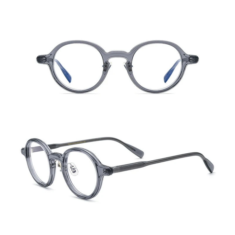 

Belight Optical Women Men Acetate with Nose Pads Round Vintage Retro Design Spectacle Frame Eyeglasses Precription Lens 19205