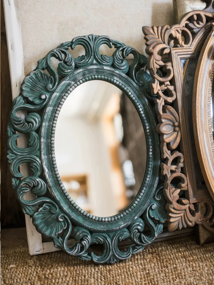 

Elegant Oval Vintage Retro Carved Rim Wall Decor Mirror