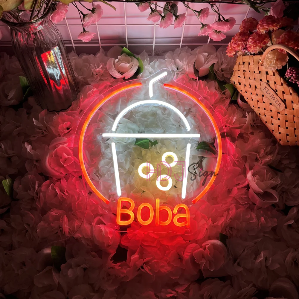 

Boba Milk Led Neon Sign Tea Shop Neon Led Sign Lights Pantry Room Decoration For Cafe Restaurant Wall Hanging Neon Night Lights