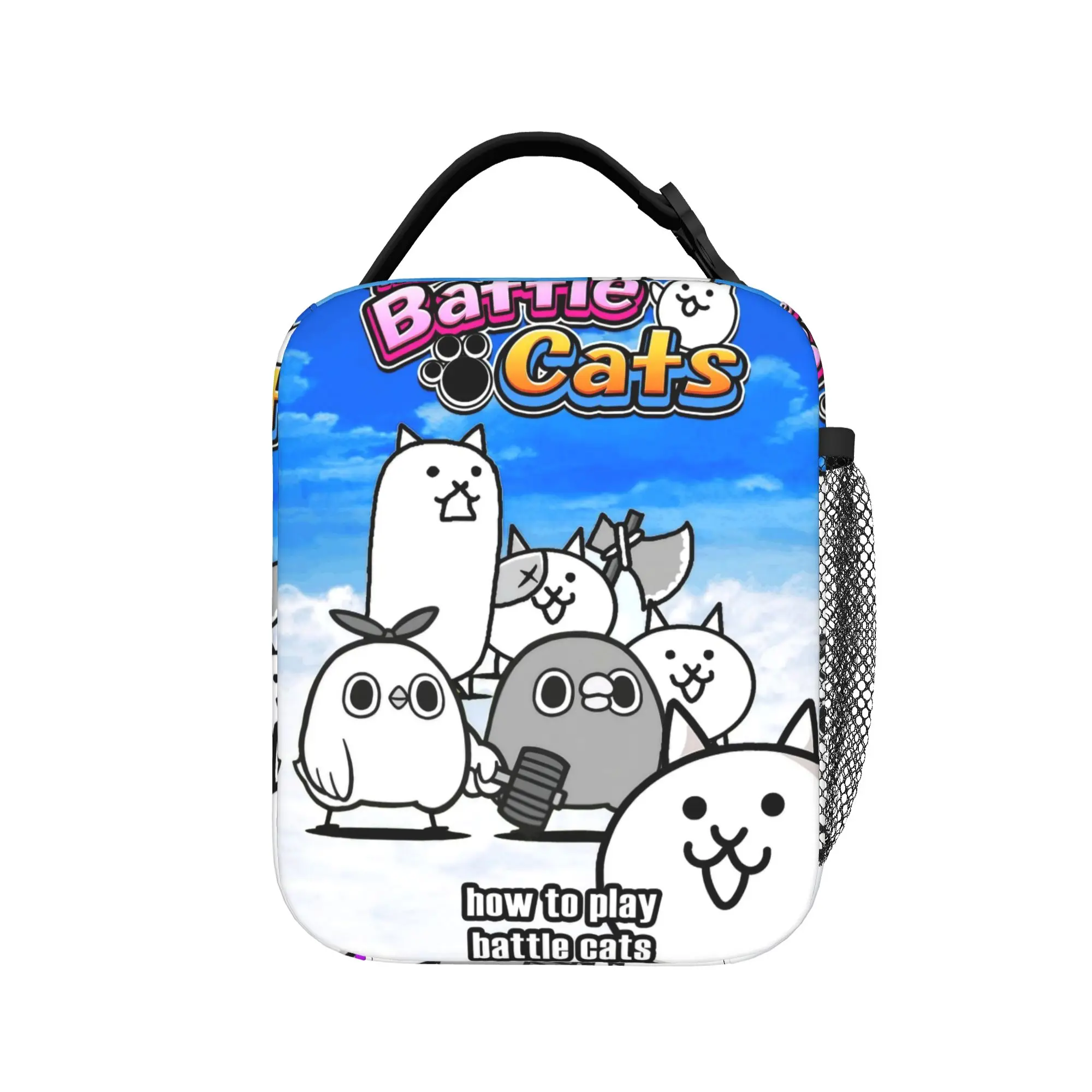 Cartoon Game  Insulated Lunch Bag Thermal Bag Reusable,Meal Container The Battle Cats High Capacity Tote Lunch Box