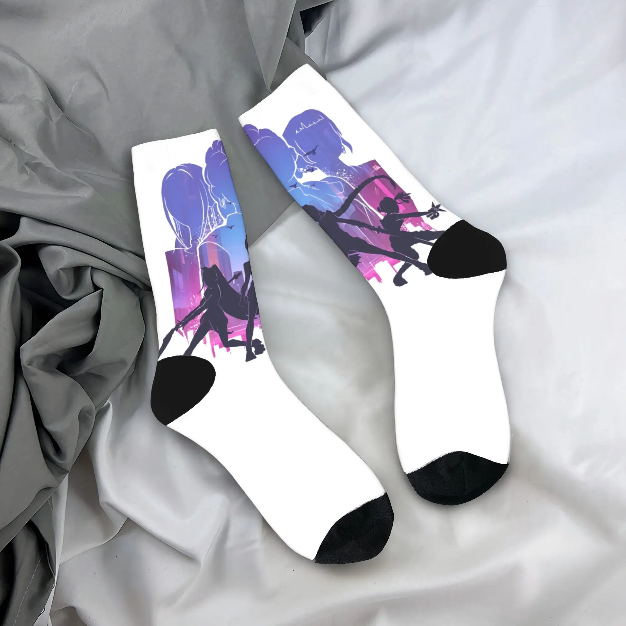 

The HUNTRIX Girls Kpop Demon Hunters Stockings Men Socks Soft Funny Socks Winter Outdoor Sports Anti Slip Pattern Socks Gift