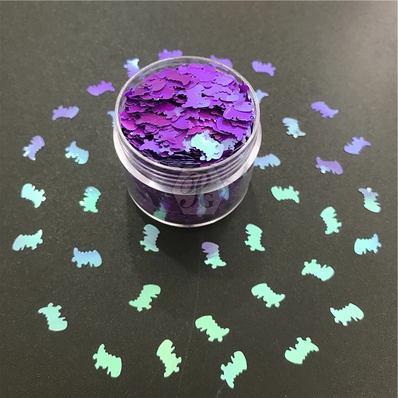 PrettyG Wholesale 8mm Dinosaur Shapes Glitter Color Shift Sequins Glitter For Art Craft Nail Makeup Decoration Accessories