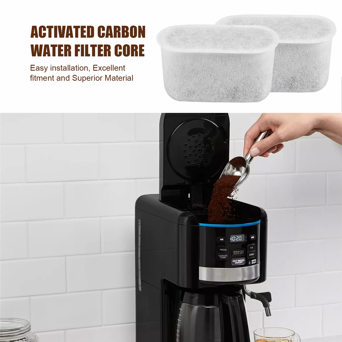 A26P 12 عبوة من فلاتر المياه الفحمية البديلة لجميع ماكينات صنع القهوة Cuisinart، DCC-RWF