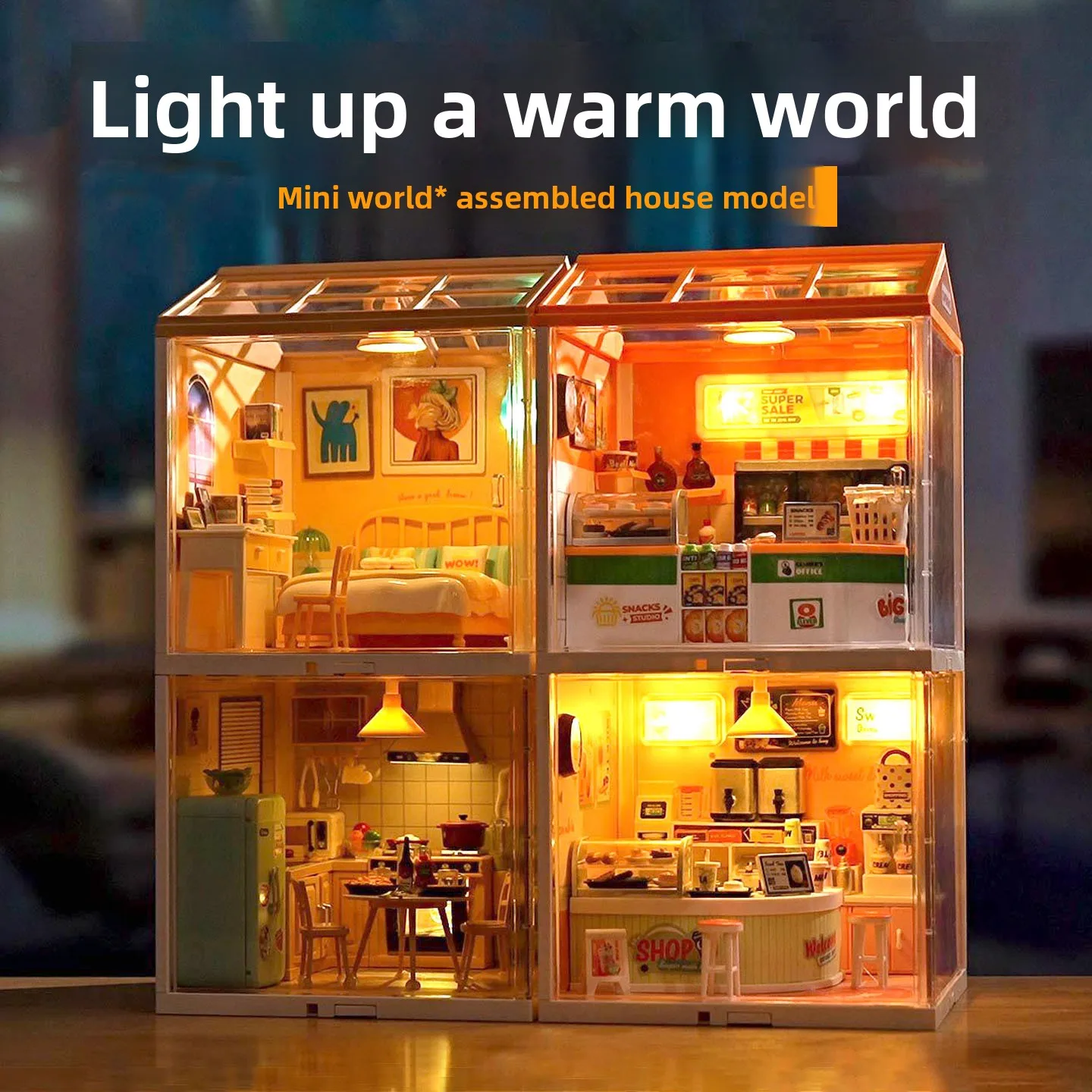 

Super World Building Blos Assembly Toy Model DIY Cottage Children's New Year Gift for Girls Micro Sc Construction Set