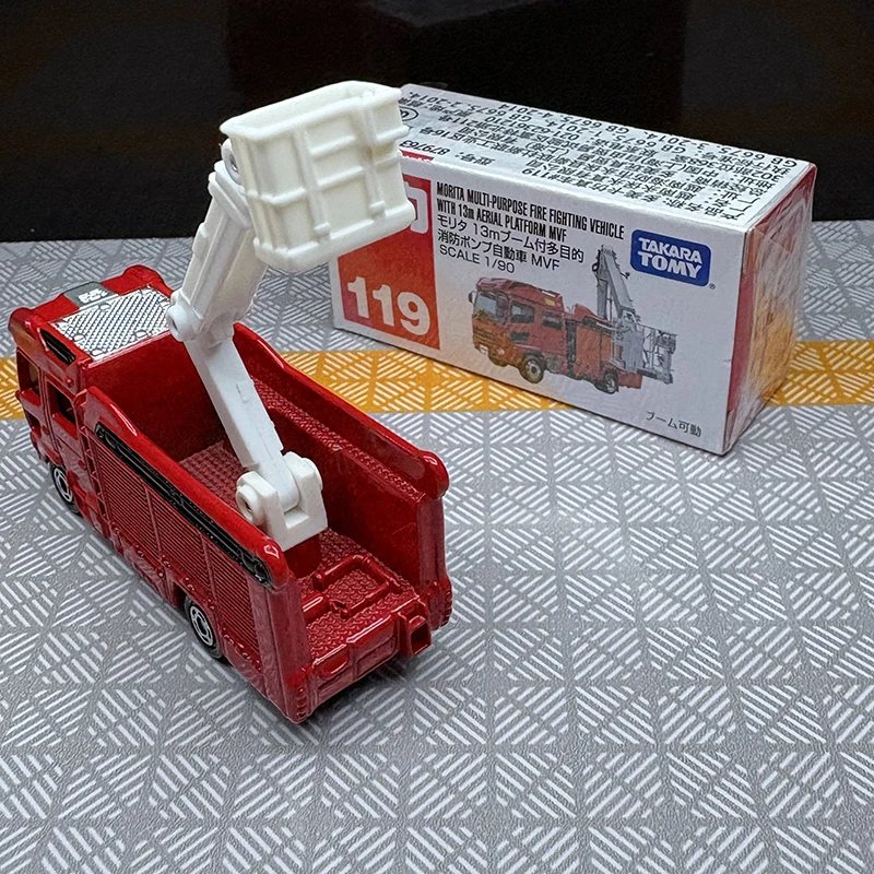 تاكارا تومي توميكا رقم. 119 موريتا مقاتلة مختلفة 13 مترًا مع سيارة بوم مصنوعة من خليط معدني مجموعة دييكاست لعبة عرض للأولاد #2