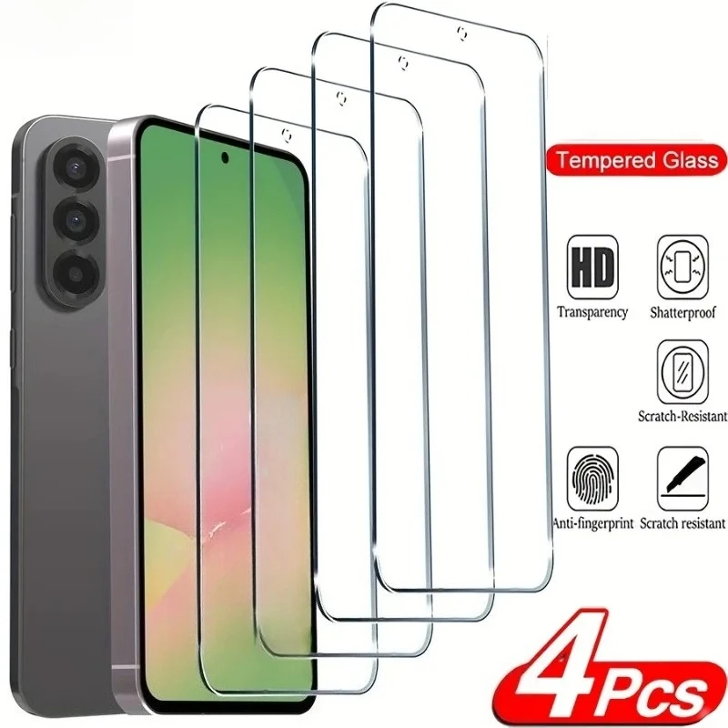 4 Stück Premium Gehärtetes Glas Displayschutzfolie für Samsung Galaxy A56 A55 A54 A36 A35 A33 A26 A25 A16 A15 A14 Glas
