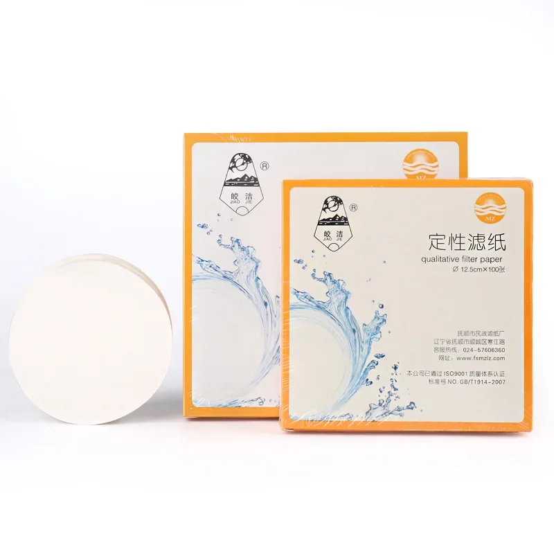 100Pcs/pack Lab Cotton Fiber Qualitative Filter Paper 7cm/9cm/11cm/12.5cm/15cm/18cm with Fast/Medium/Slow Speed