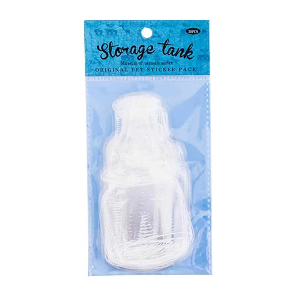 20Pcs/Bag  Drift Bottle Bookmark Delicate DIY Projects Drift Bottle Bookmark Self-adhesive Card Making Glassware Sticker