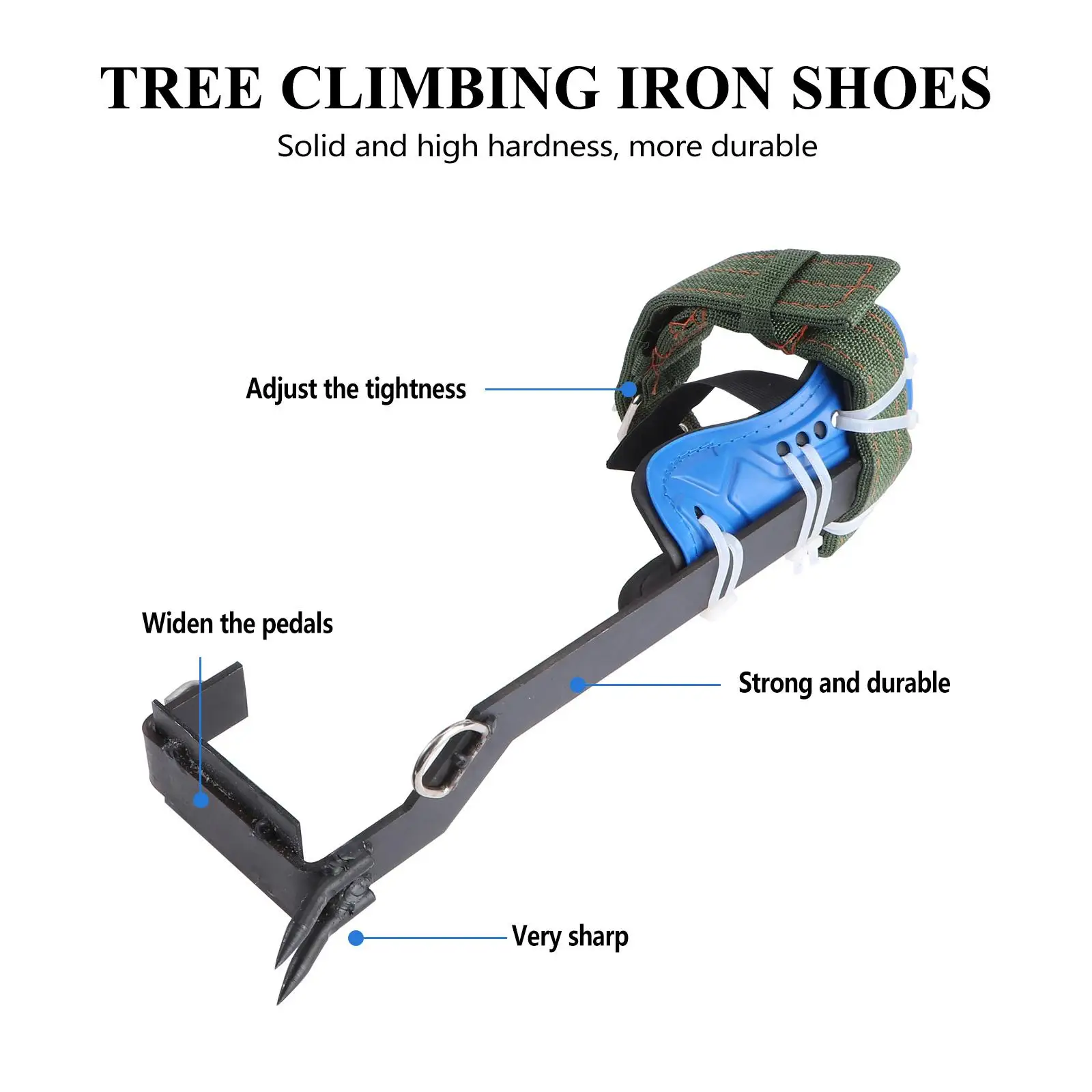 Ensemble de chaussures d'escalade en fer pour arboriste, durables, utilisation sûre, équipement d'escalade pratique, pointes, équipement d'aide, fournitures de chasse