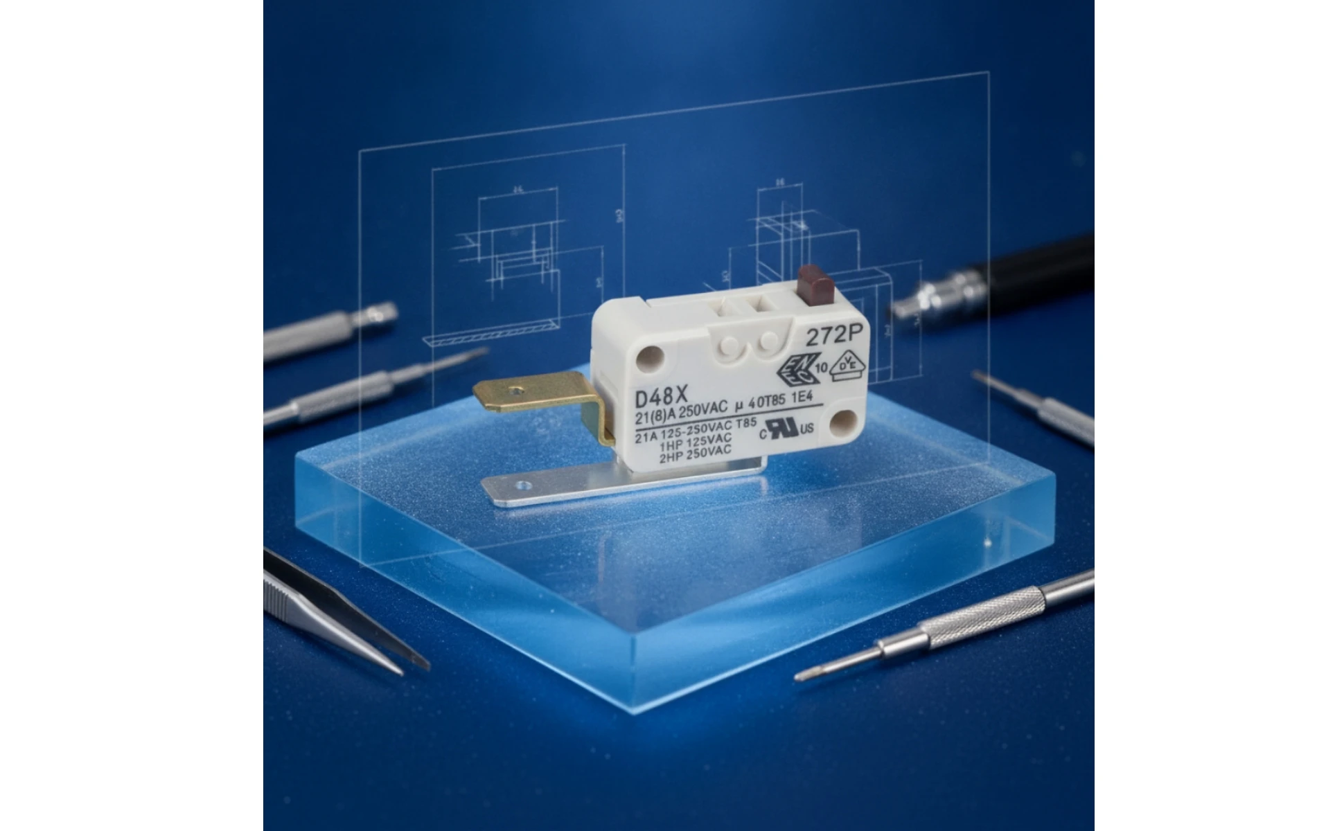 Microswitch with Actuator Compact Rectangular Microswitch Limit Switch Snap Action Mechanical for Technicians, Control Panels Microswitch with Actuator Compact Rectangular Microswitch Limit Switch Snap Action Mechanical for Technicians, Control Panels