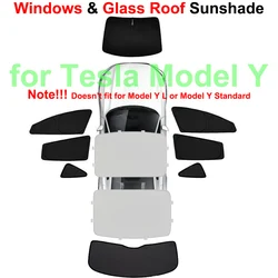 Privacy Full Cover Car Sunshade For Tesla Model Y Juniper 2025 2024 Glass Roof Sun Shade Window Sunroof UV Shield Camping Travel
