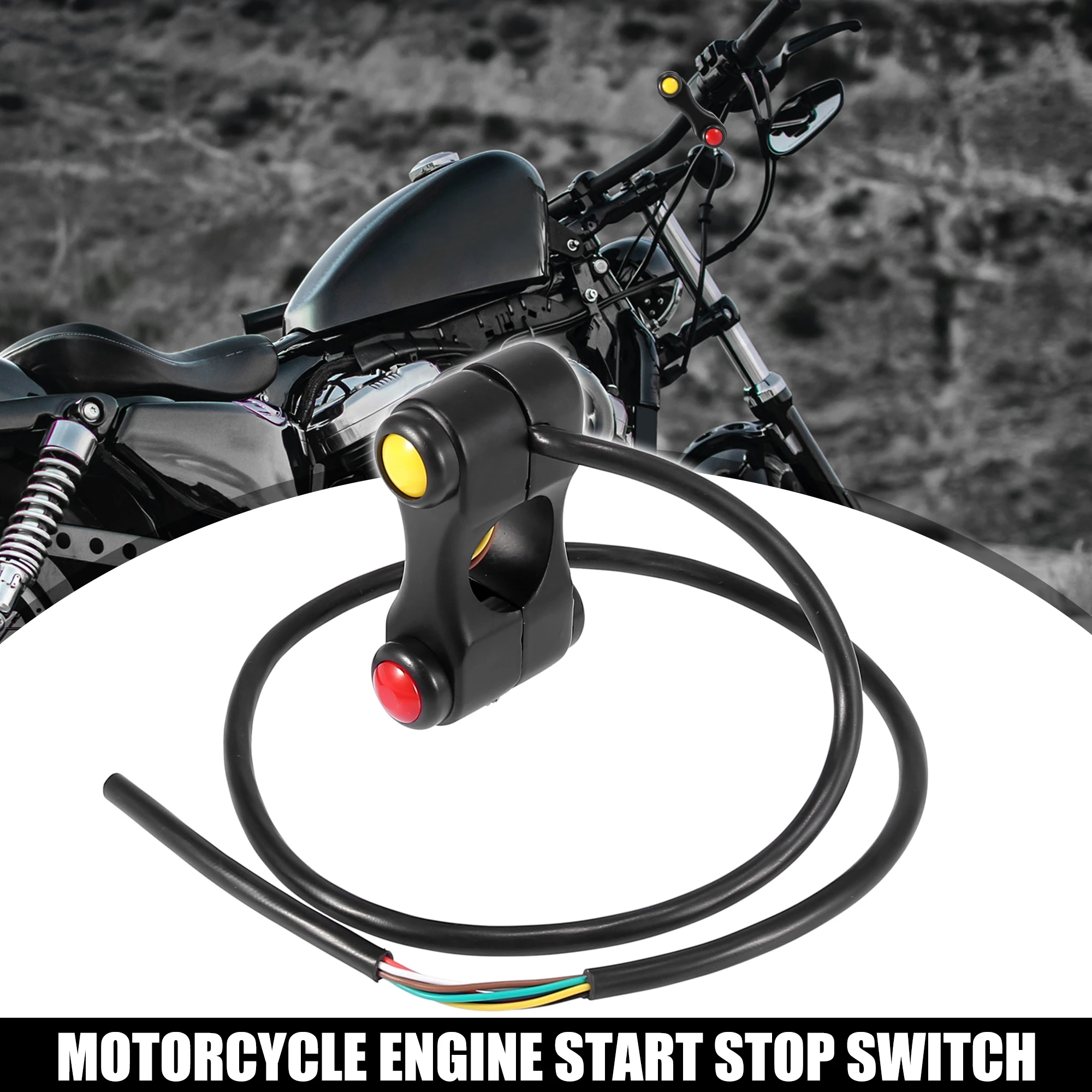 Motoforti 12V Aluminum Alloy Motorcycle Handlebar Switches Headlight Brake Fog Lights Horn on Off Start Switch 3 Buttons