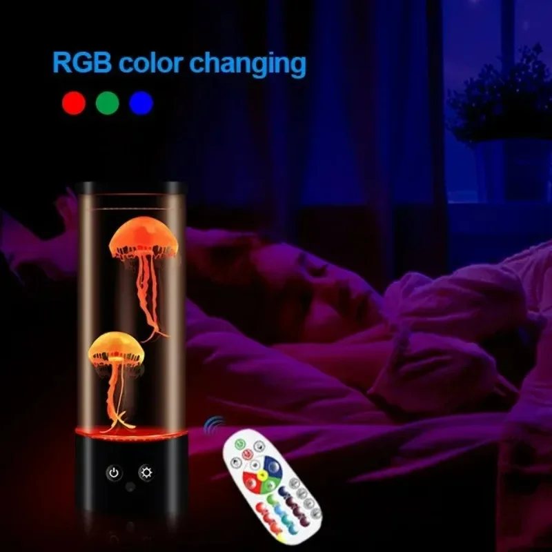 LED meduse Light USB Plug in con telecomando colorato medusa atmosfera luce camera da letto luce da tavolo regalo di natale