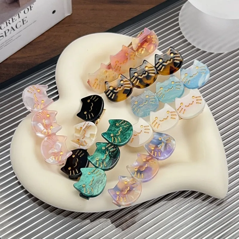 

2PCS Cute Cat Hair Clip Women Adorable Sweet Design Trendy Whimsical Accessory Stylish Girls Headwear Daily Casual Hairstyles