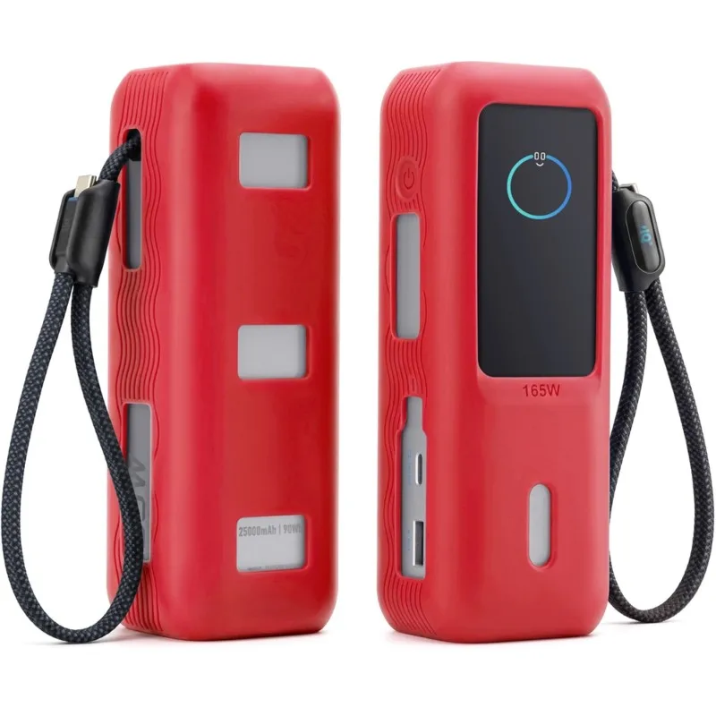 Suitable Protective Case for 165W Portable Charger-Shock- Dust-Proof and Heat-Dissipating Silicone Case Red
