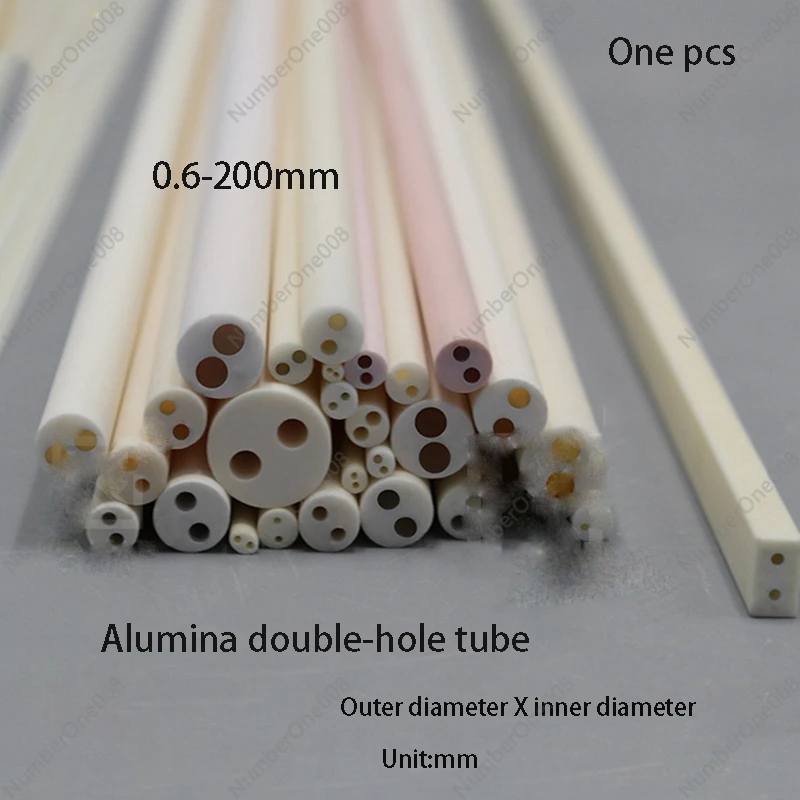 250mm Double hole alumina ceramic tube for Acid and alkali resistance