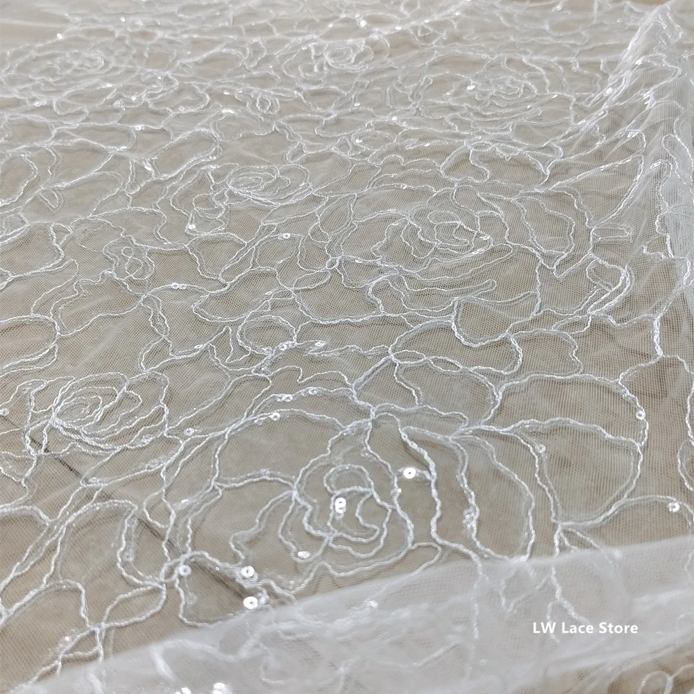 

Сетка Тюлевая сетка со шнурком Блестки Материал Ткань для женщин платье цветы для украшения платья Блестящие 1 метр