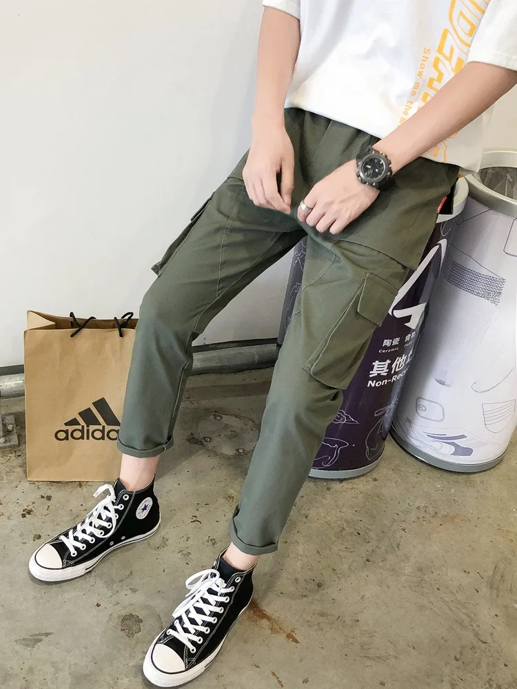 

Men's Autumn Winter Fce Lined Wide Leg Casual Pants American Sle Loose Workwear Straight Cut Trousers Youth Faion