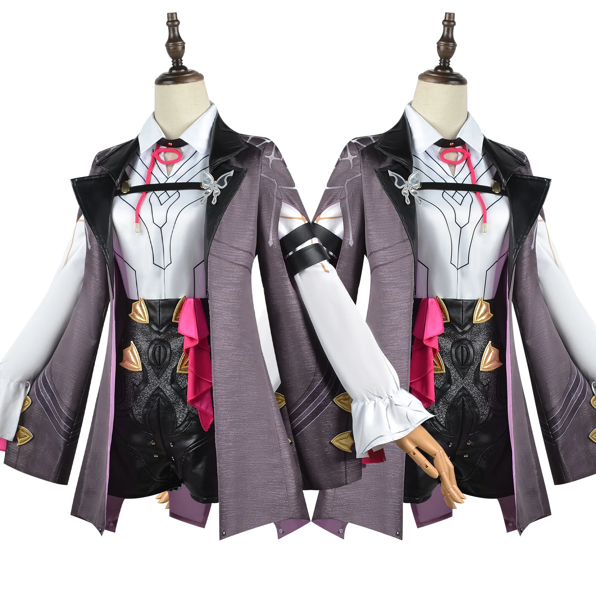 Kafka Anime Fantasia de Cosplay Feminina, Honra: Trilho Estrela, Doce Adorável Uniforme de Combate, Festa de Halloween, Roupas de RPG, Roupa