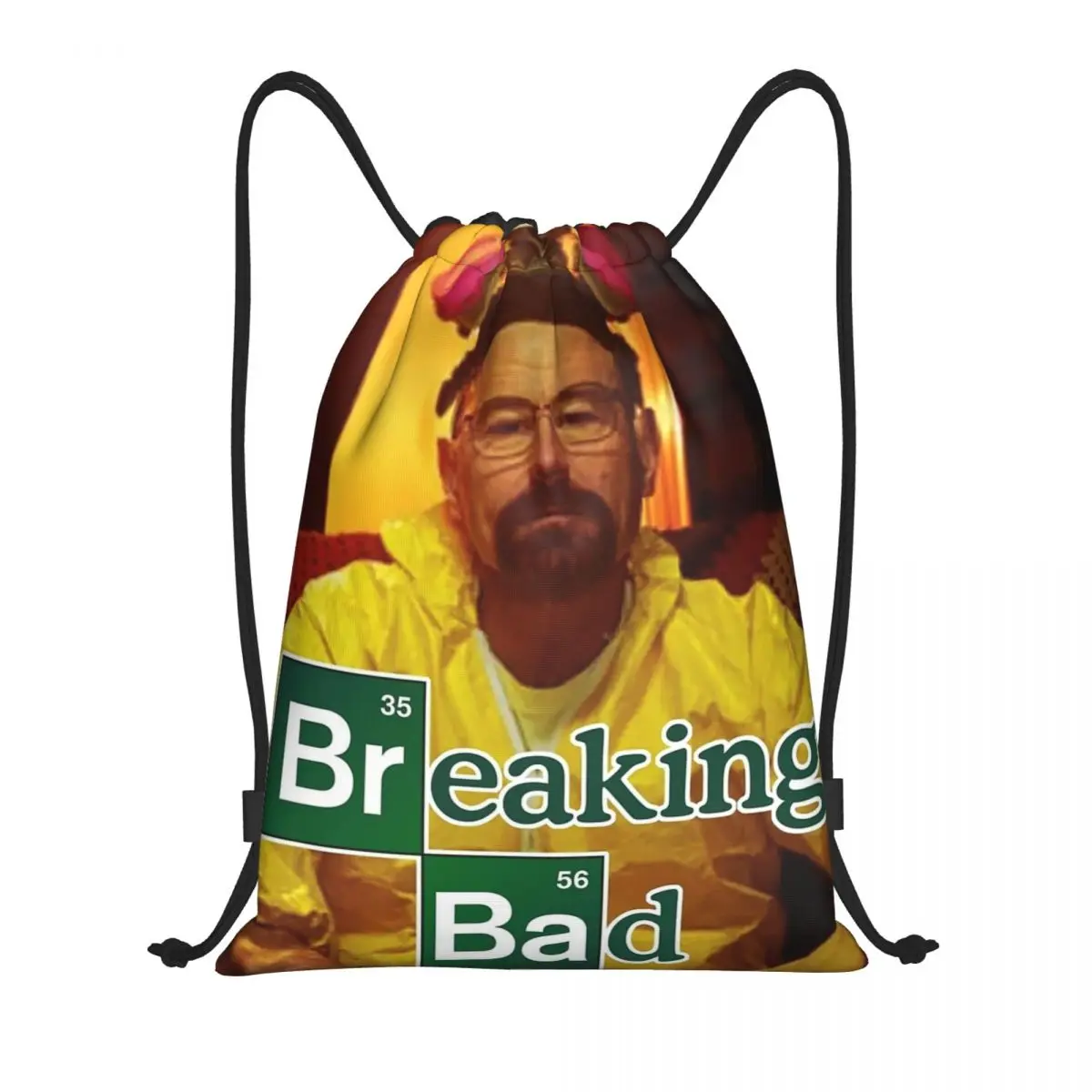 

Breaking Bad Movie Walter White Drawstring Backpack Sports Gym Bag Heisenberg String Sackpack for Cycling