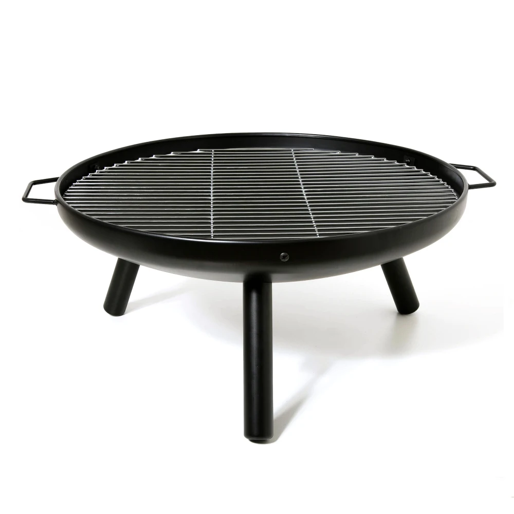 23 Inch Outdoor Fire Pit, Durable Wood Burning Fireplace Bowl with Grill Rack for Patio Garden, Backyard, Porch , Camping