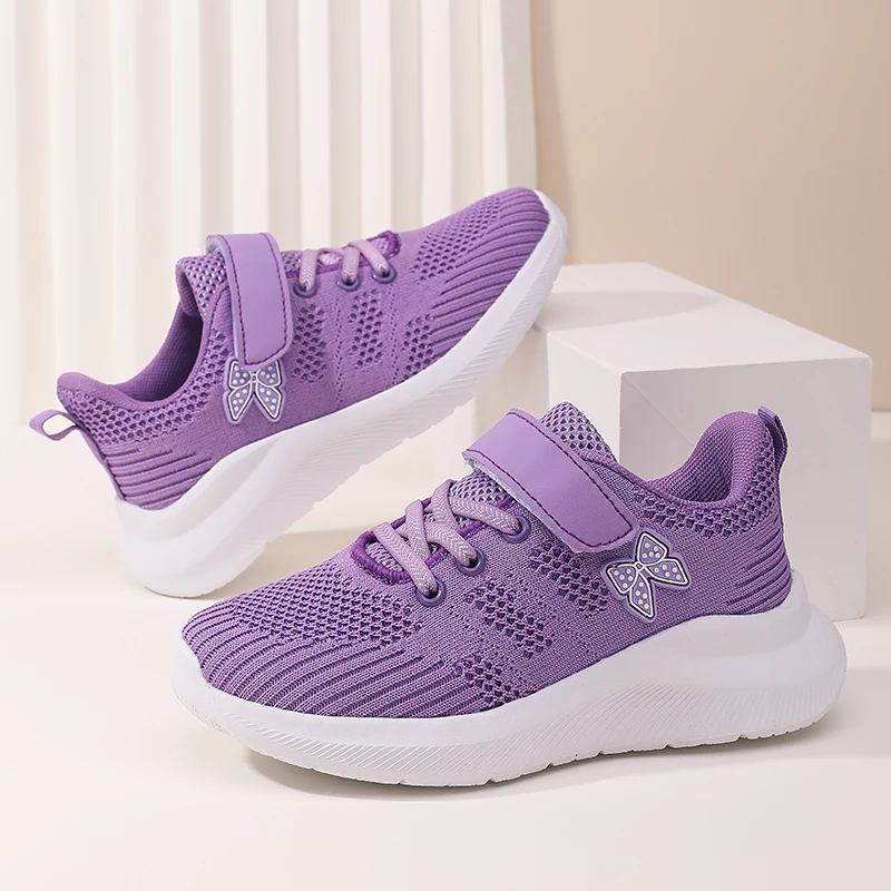 Niedliche Mädchen-Freizeitschuhe, leichte Mesh-Laufschuhe für Studenten und Kinder, flache, bequeme Wanderschuhe, rutschfest – Detail 3