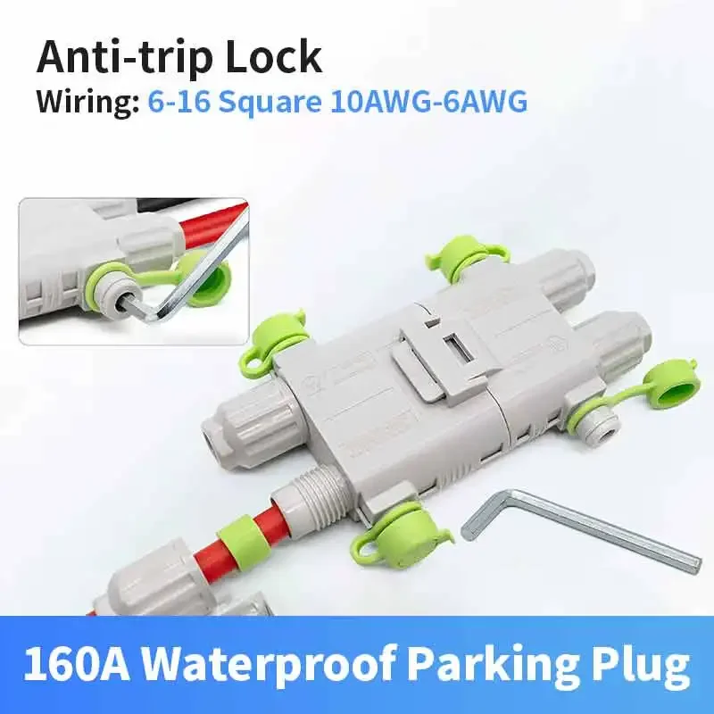 Waterproof 160A Parking Air Conditioning Power Plug Male Female Docking Connector 2P High Current Motor Battery Wiring Terminal