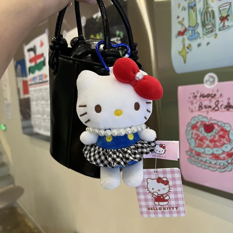 

MINISO новая клетчатая юбка с милым котом, плюшевая кукла, сумка, кулон, автомобильный брелок, кукла, рюкзак, подвеска, подарок, модная сумка, детали, аксессуары