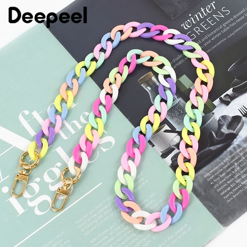 

Deepeel 30/60/90/120cm Color Acrylic Bags Chain Women's Crossbody Handbag Shoulder Bag Strap Plastic Phone DIY Pendant Chains