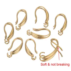Gancho francés suave de acero inoxidable, 10 piezas, cierre de gancho, suministros de bricolaje, piezas de componentes para pendientes, accesorios