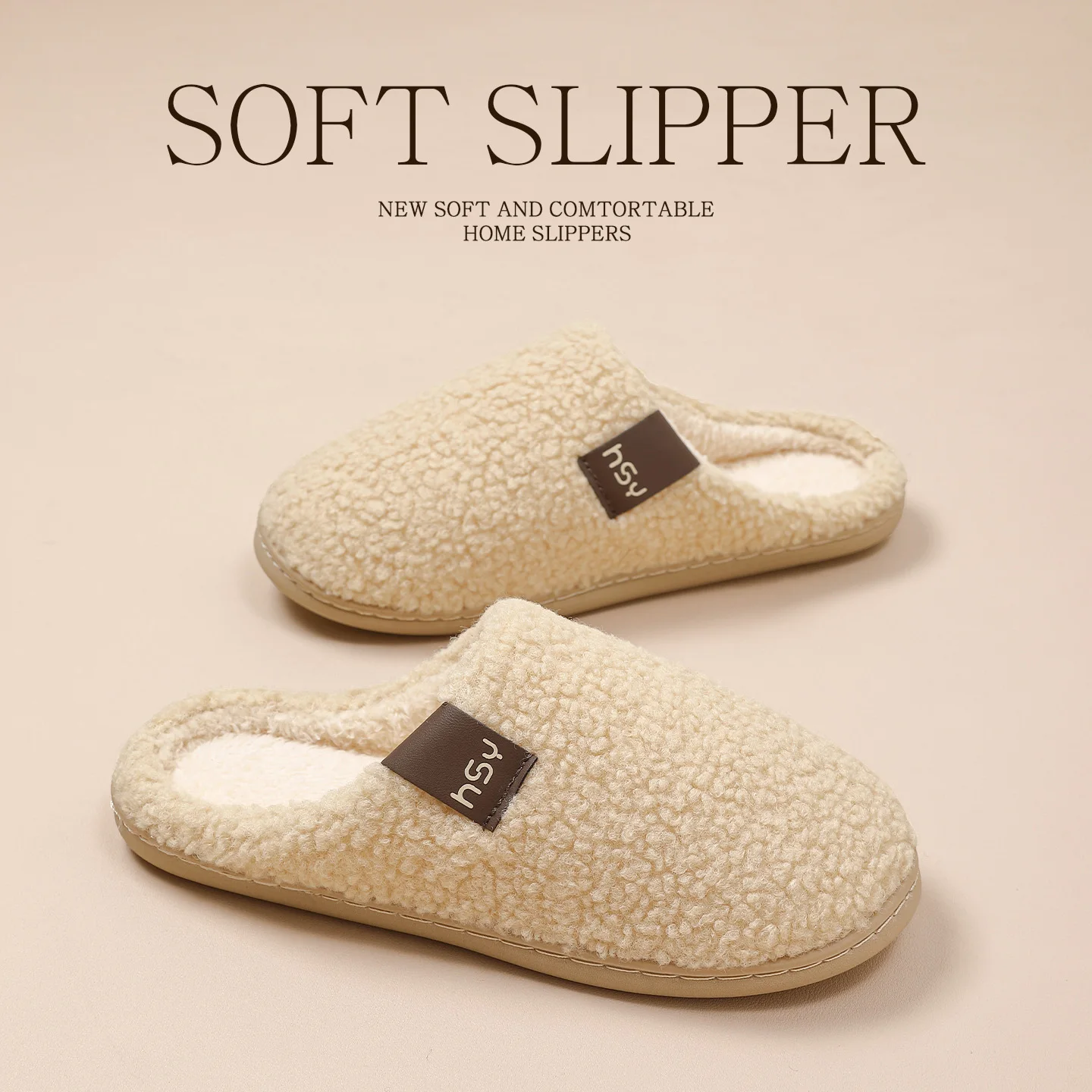 Winterwarme Plüsch-Hausschuhe für Damen und Herren, weiche, dicke Sohle, rutschfest, geräuschlos, für den Innenbereich, Baumwollschuhe, lässige Paar-Schuhe. – Detail 21