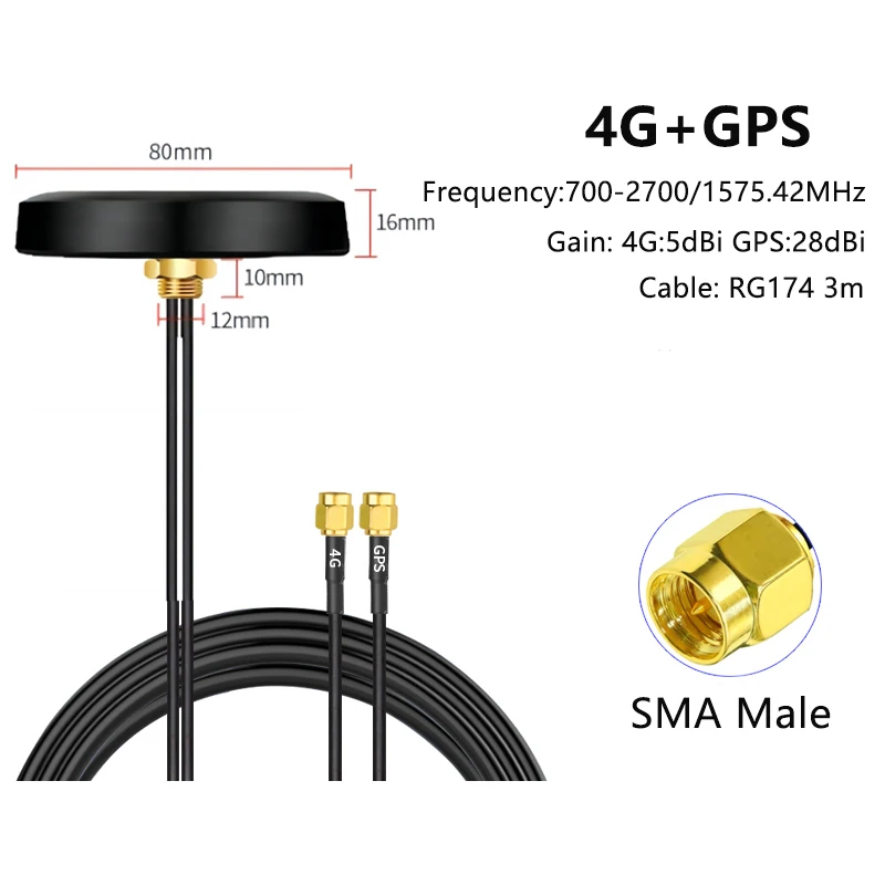 Imagem -04 - Amplificador Impermeável Exterior Combinado do Sinal Armário do Impulsionador da Faixa Dupla Antena do Router do Dtu Sma Lte em 4g 4g Gps