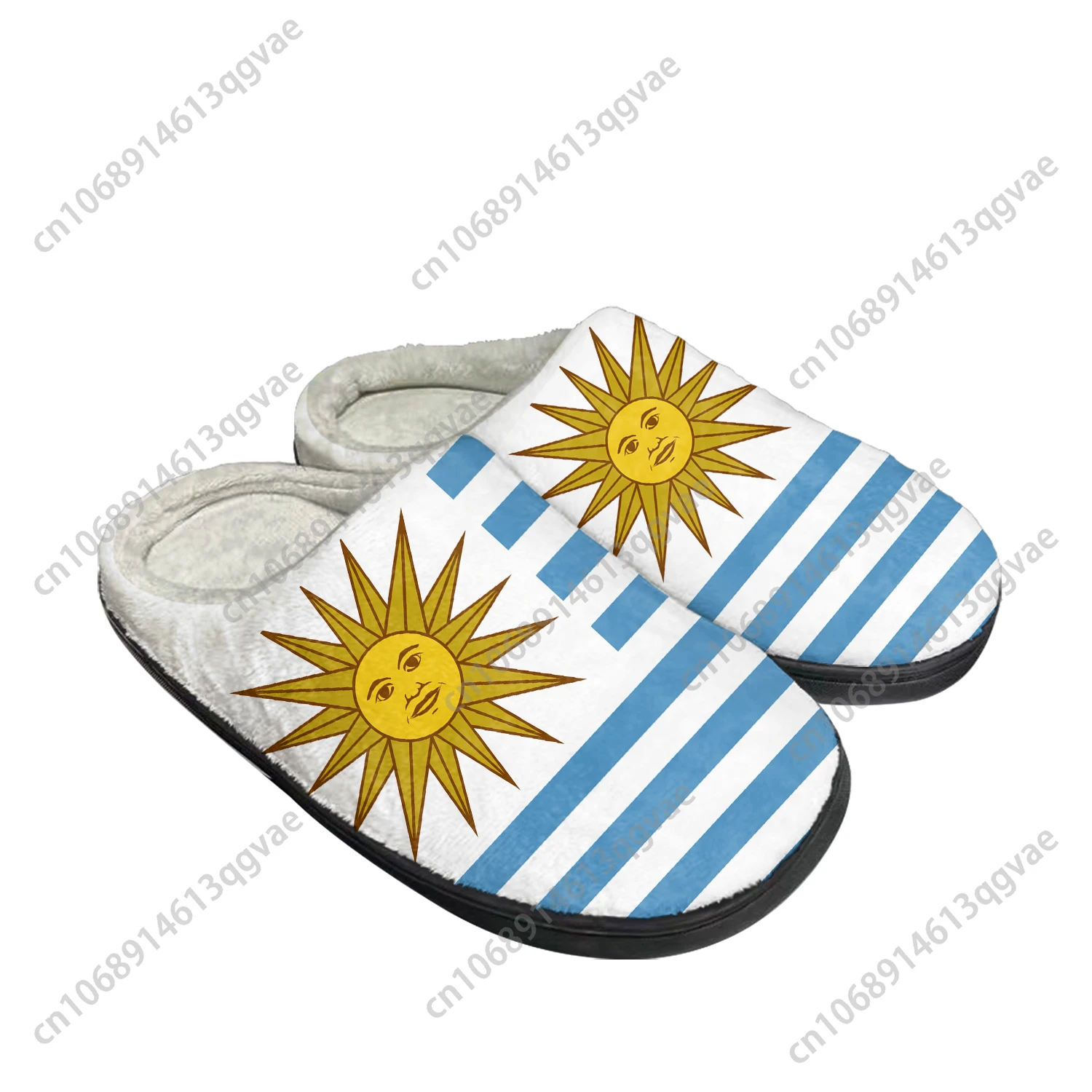 Uruguayan Flag Home Cotton Custom Slippers Mens Womens Sandals Uruguay Plush Bedroom Casual Keep Warm Shoes Thermal Slipper