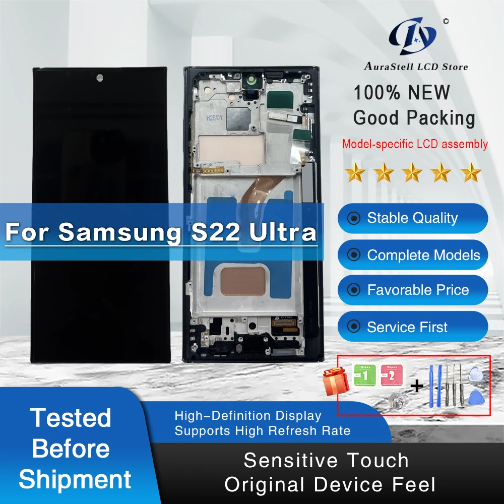 display-lcd-tft-incell-per-samsung-galaxy-s22-ultra-5g-s908-modulo-schermo-touch-pannello-digitalizzatore-assemblaggio-s908b-s908u-s908w-lcd