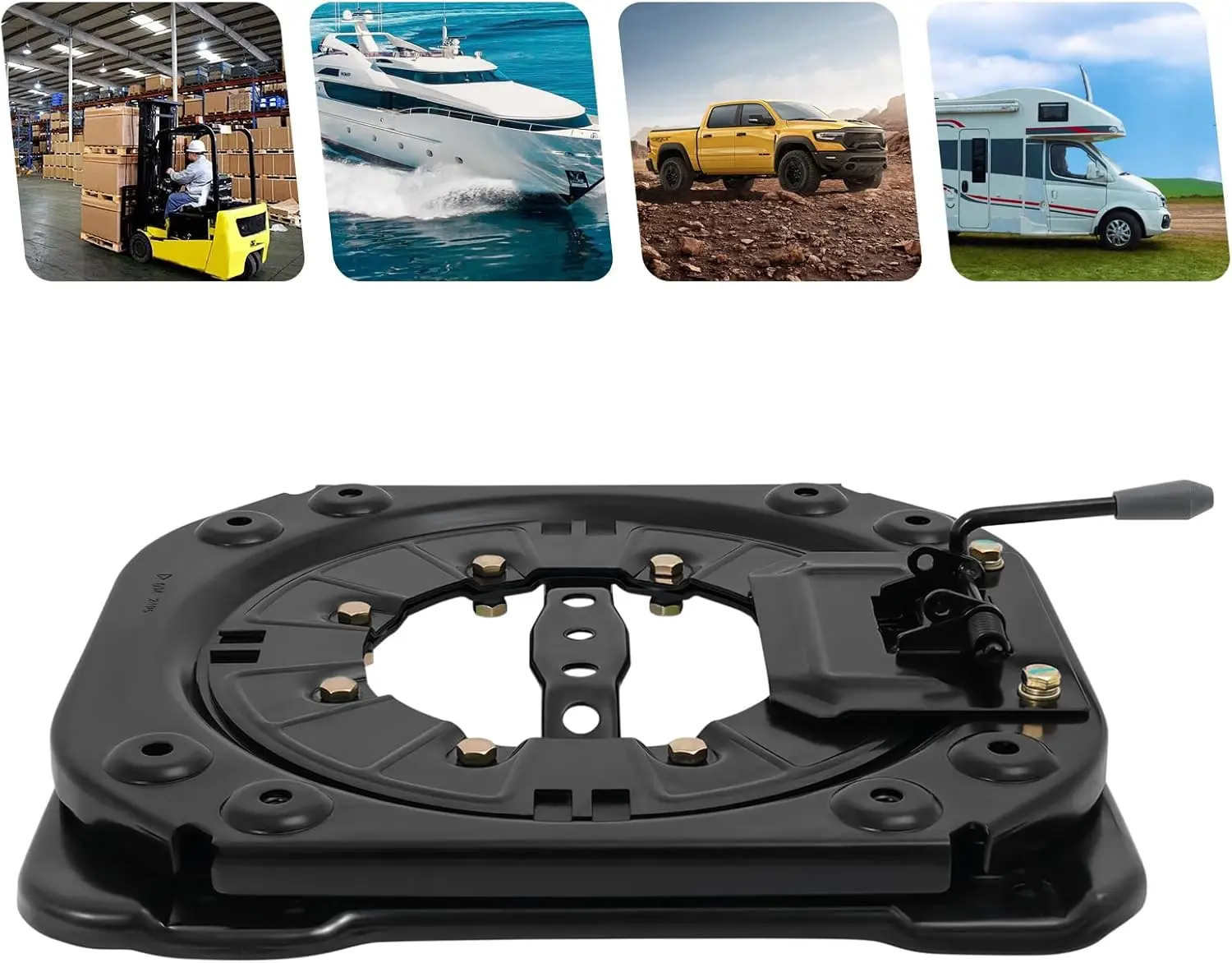 Alas Putar Kursi RV Universal - Permukaan Dipoles, Pegangan Dorong Ergonomis, Pemasangan Mudah dengan Banyak Lubang Pemasangan