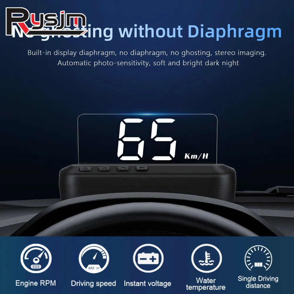 Car HUD C100-HUD OBD2 II Car Head Up Display Speedometer Overspeed Warning System Voltage Alarm Projector Windshield