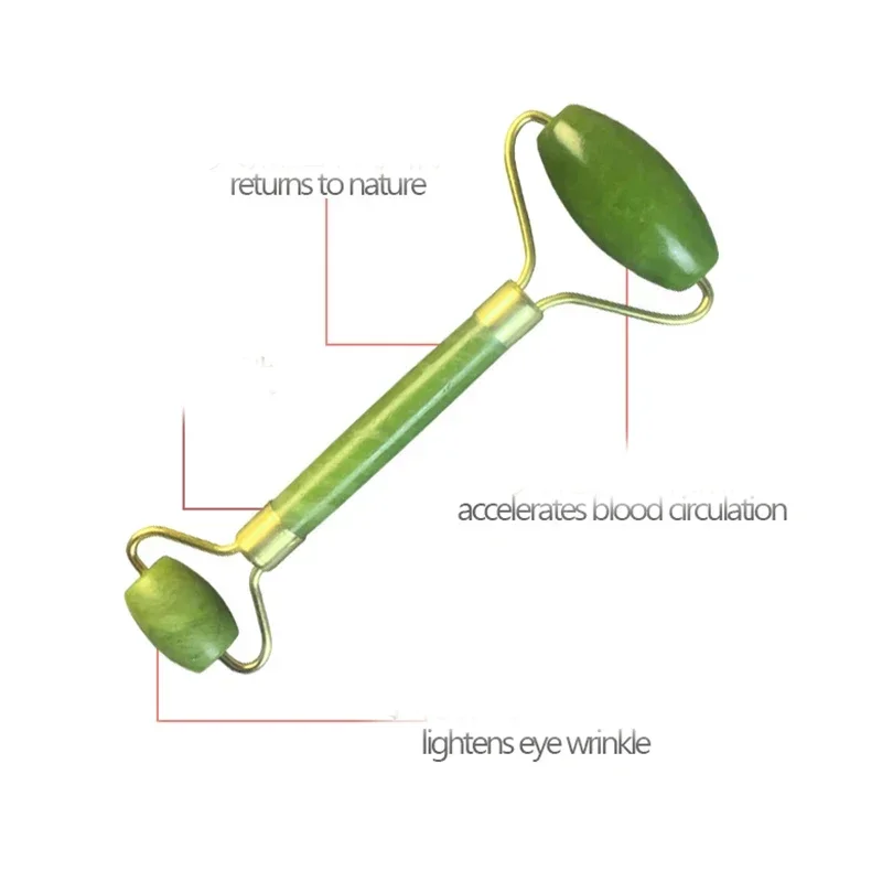 天然翡翠ローラー美顔器、かっさ用翡翠石美顔器、しわ防止リフト、フェイシャルビューティー、スキンケアマッサージツール