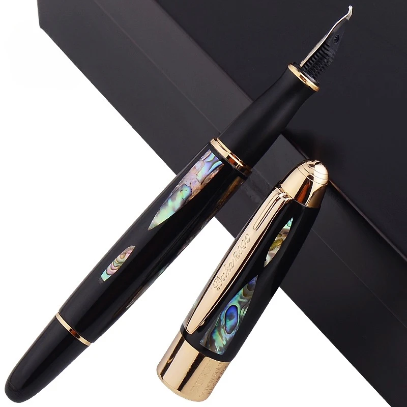 

Luxury Shell Carving Duke Fountain Pen F 0.5mm Nib 14k Gold Tip Sparkly Metallic Ink for Journaling Art Beginners Stationery Pen