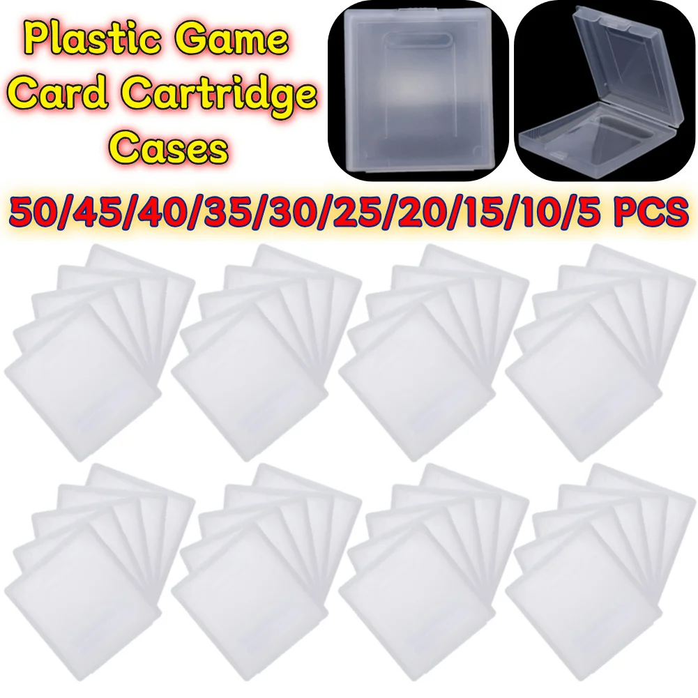 50-5 Stück Spielkassetten-Schutzhülle Transparente Staubschutz-Abdeckung Aufbewahrungsbox für Nintendo Game Boy Color Pocket GBC GBP
