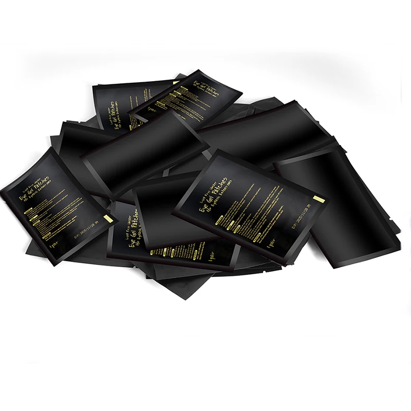 50pairs Polsterung UV Schwarz Patches Wimpern Verlängerung Augen Gel Patches Hydrogel Patch Wimpern Make-Up Aufkleber