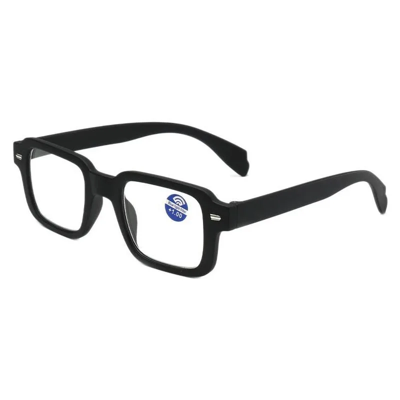 Modische quadratische Lesebrille, Anti-Blaulicht-Brille für Männer, Frauen, ältere Menschen, große quadratische Brille zum Lesen, Computerbrille