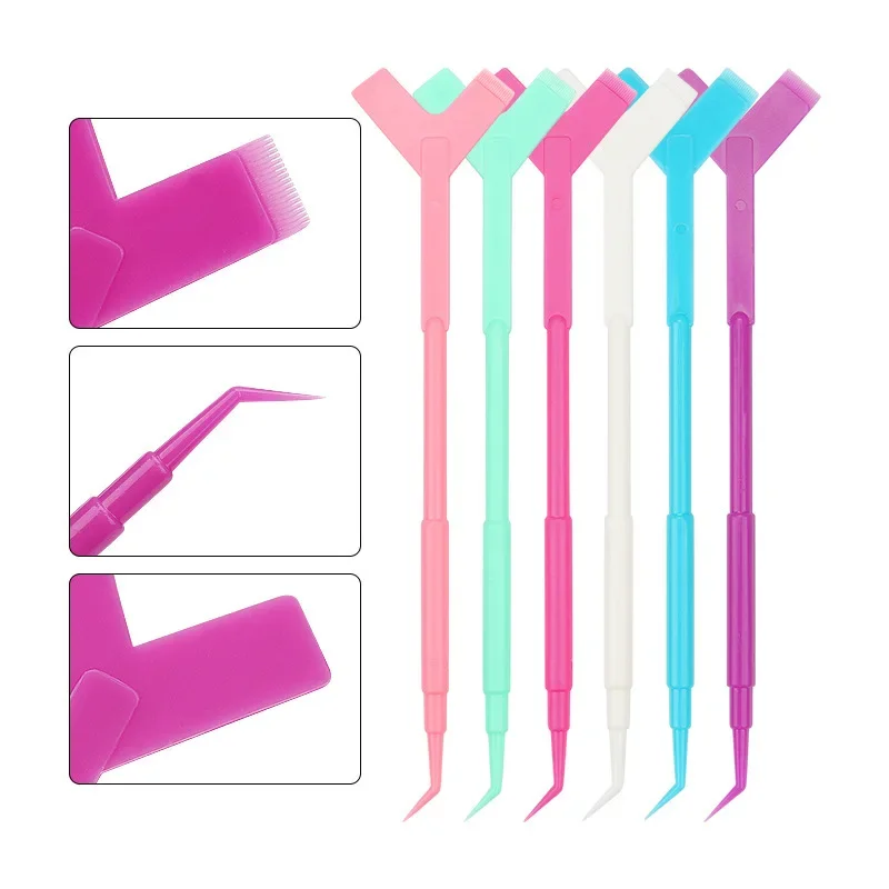 10Pcs Reuseable Eyelash Perming Stick Tool Plastic Eyelash Extension Y Shape Comb Lash Lifting Curler Applicator Make Up Brushes