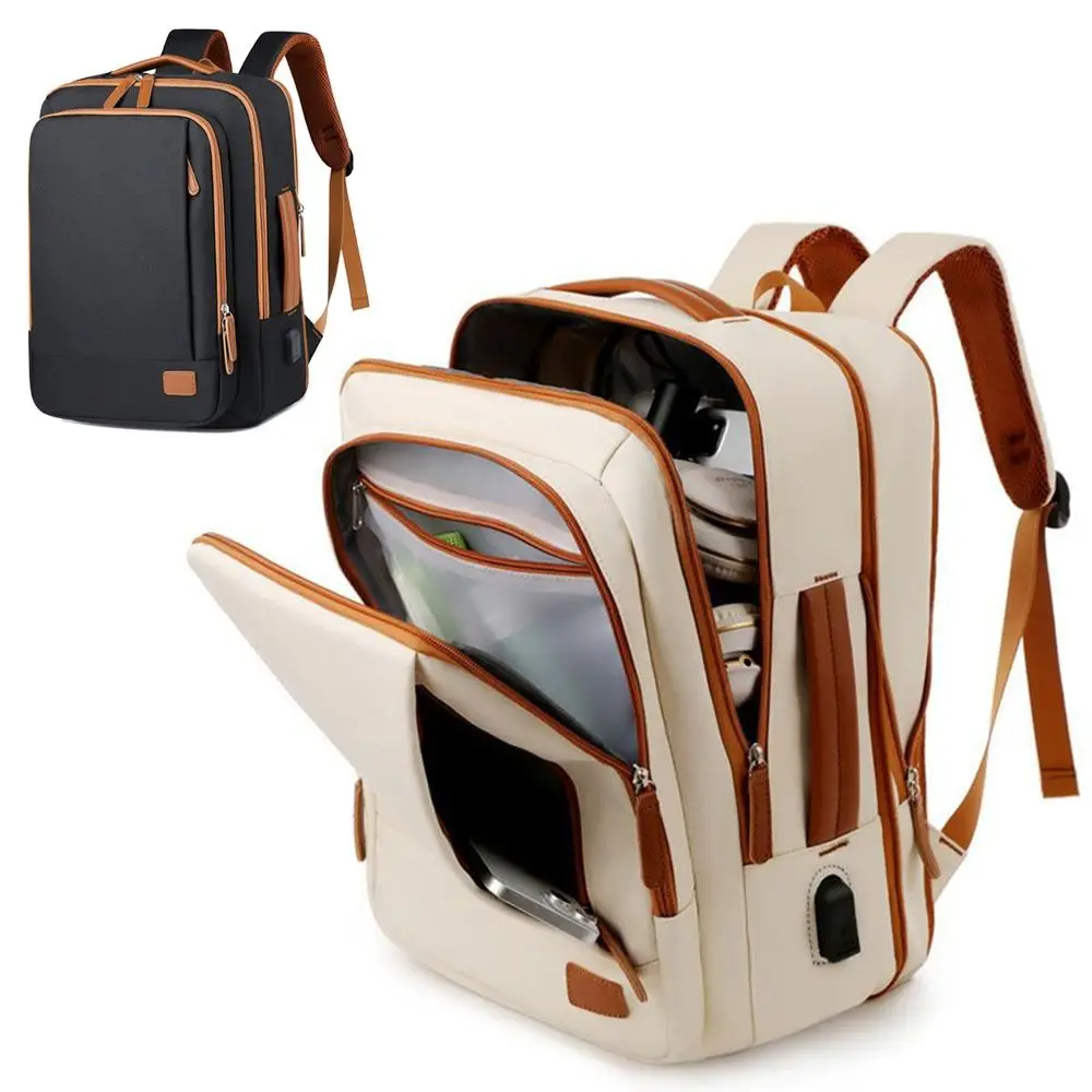 

Multiple Pockets Laptop Backpack Zipper Wear-resistant Computer Bag USB Charging Port Waterproof Student Schoolbag Men and Women
