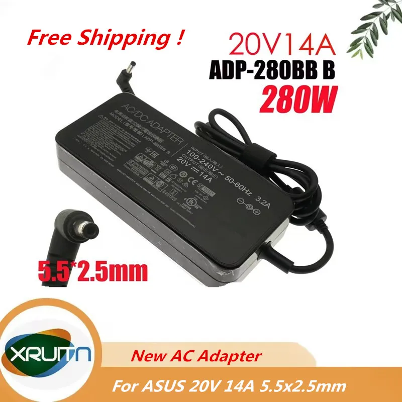 

Replacement 20V 14A 280W ADP-280BB B 5 20V 14A 280W ADP-280BB B 5.5*2.5mm Laptop AC Adapter Charger for Asus Laptop Power Supply